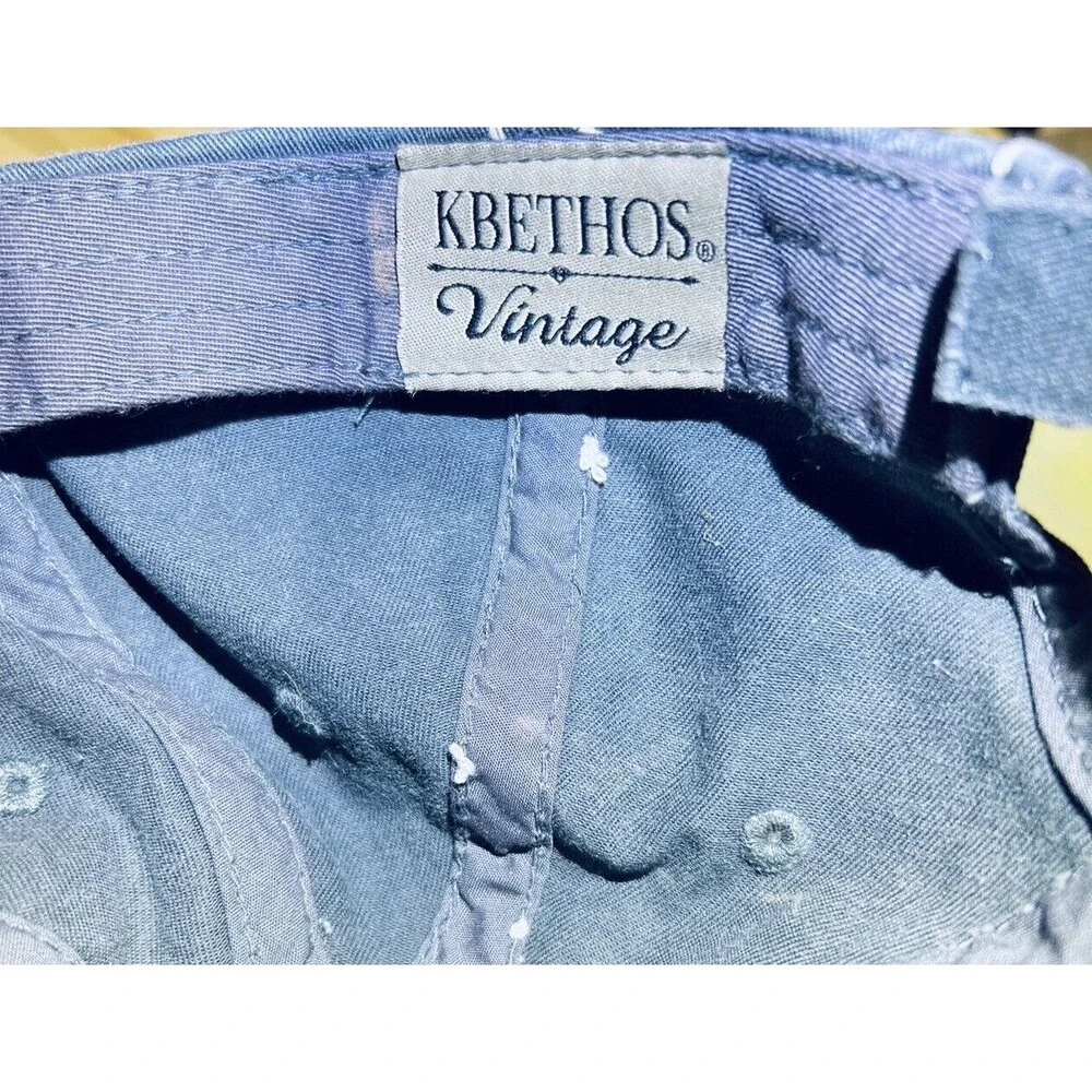 Womens Hat Cap “Blessed” Kbethos Vintage Embroidered‎ Gray Adjustable Floral - Picture 9 of 9